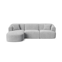 MODULARES-ECKSOFA links Campi aus Cord silber 4 Sitzplätze - Silberfarben, Textil (156/256cm) - Cosmopolitan Design