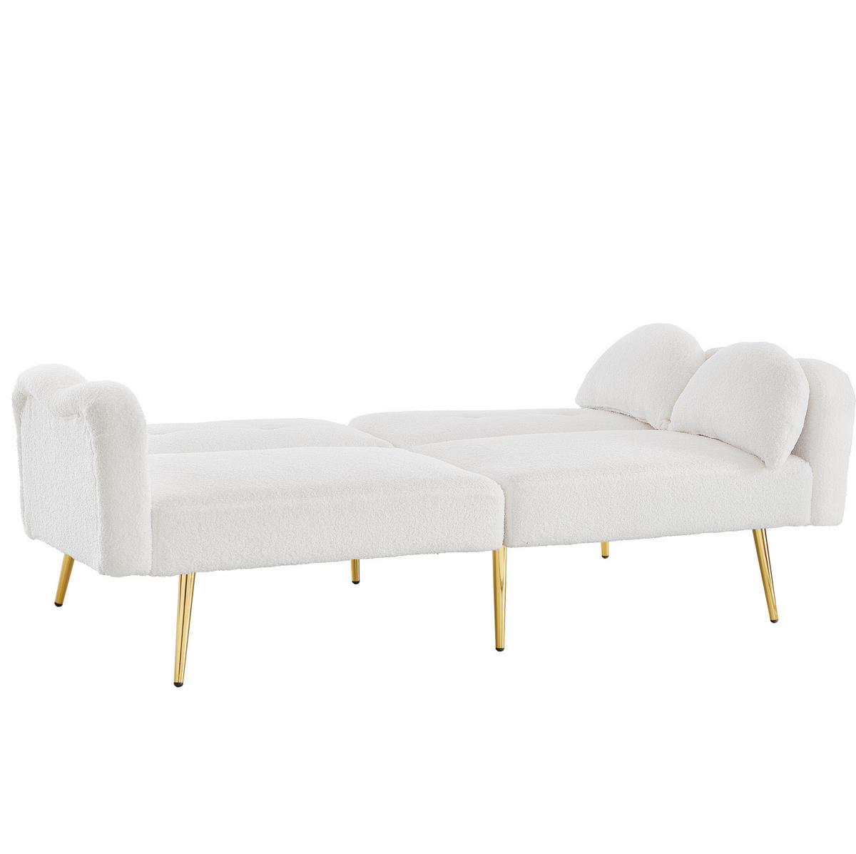 SCHLAFSOFA 155/85,5 cm Liegefläche in Weiß – mit 3-Stufen-Rückenlehne - Weiß, Textil (79/82/175cm) - BEAOK