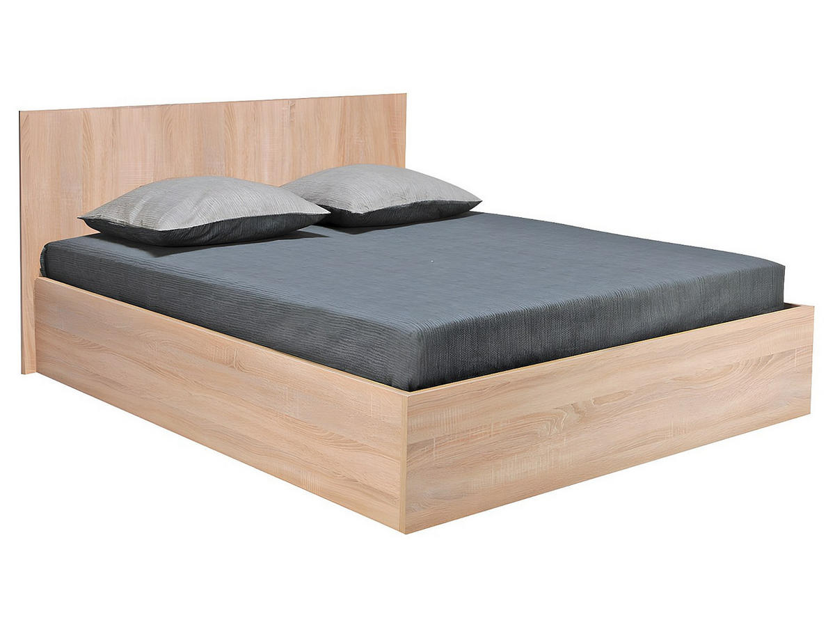 BETT mit Bettkasten - 2 Personen - Holz, Platte - Naturfarben Hell - Naturfarben, Holz (160/200cm) - Vente-Unique