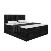 BOXBETT LUKAS 180x200 cm in Schwarz Samt - Schwarz, Holz/Holzwerkstoff (180/200cm) - Meblini