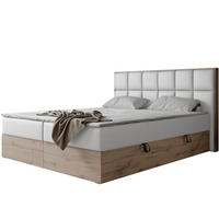 BOXBETT LAVIO II 160/200 cm, in Weiß, mit Matratze und Topper - Weiß, Holzwerkstoff/Textil (160/200cm) - Idohome