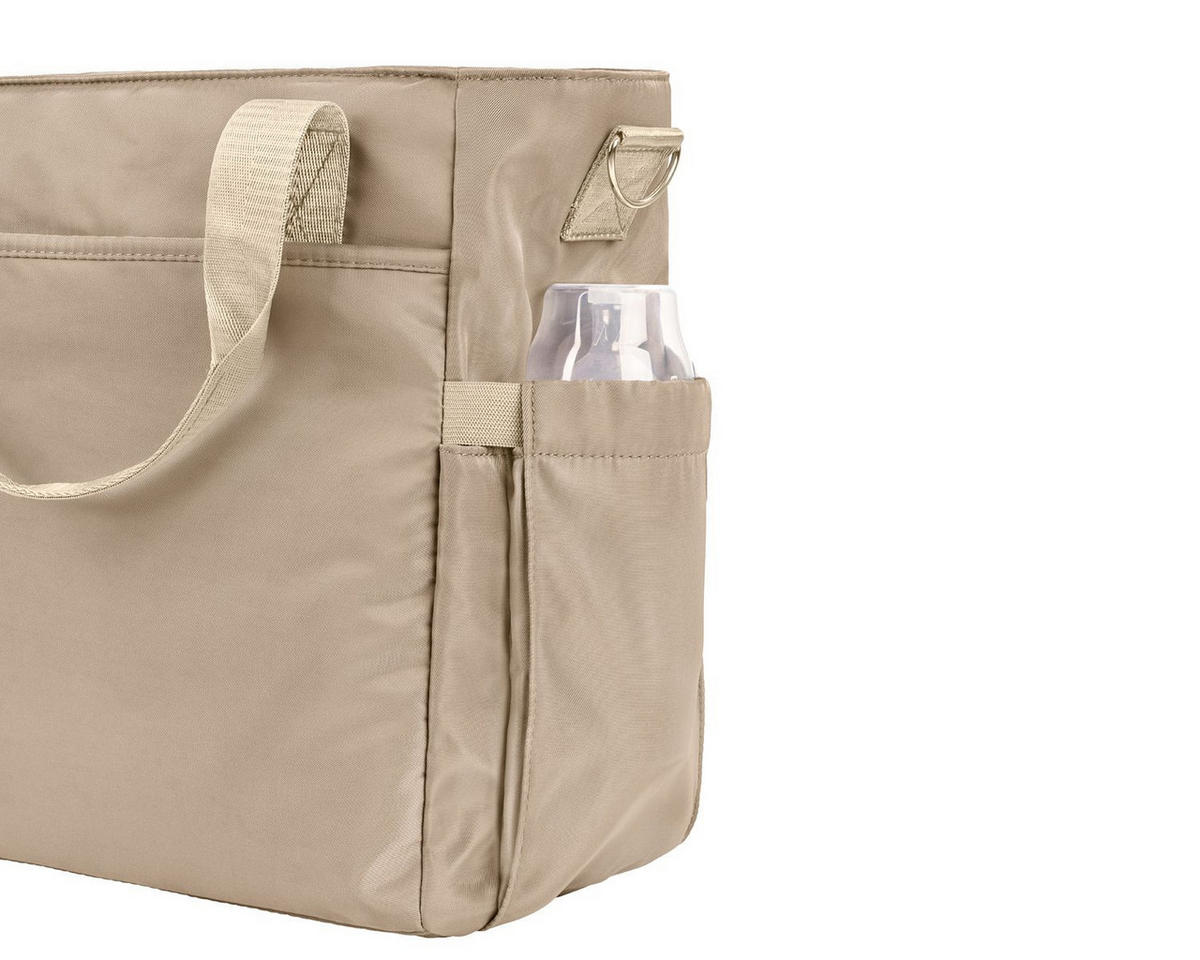 WICKELTASCHE Brielle beige wasserfest, Kinderwagenclips, Wickelunterlage, Reißverschluss - Beige, Textil (5/30/40cm) - Kikka boo