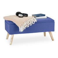 SITZBANK - Blau, Holz/Holzwerkstoff (79.5/39.5/39.5cm) - Relaxdays