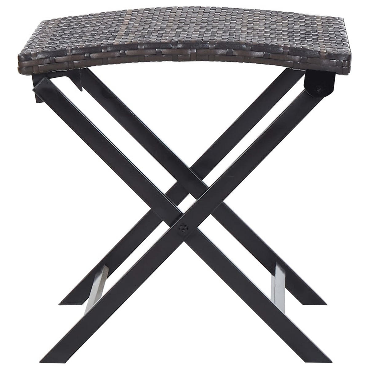 KLAPPHOCKER Poly Rattan Braun - Braun, Kunststoff (44/40/44cm) - vidaXL