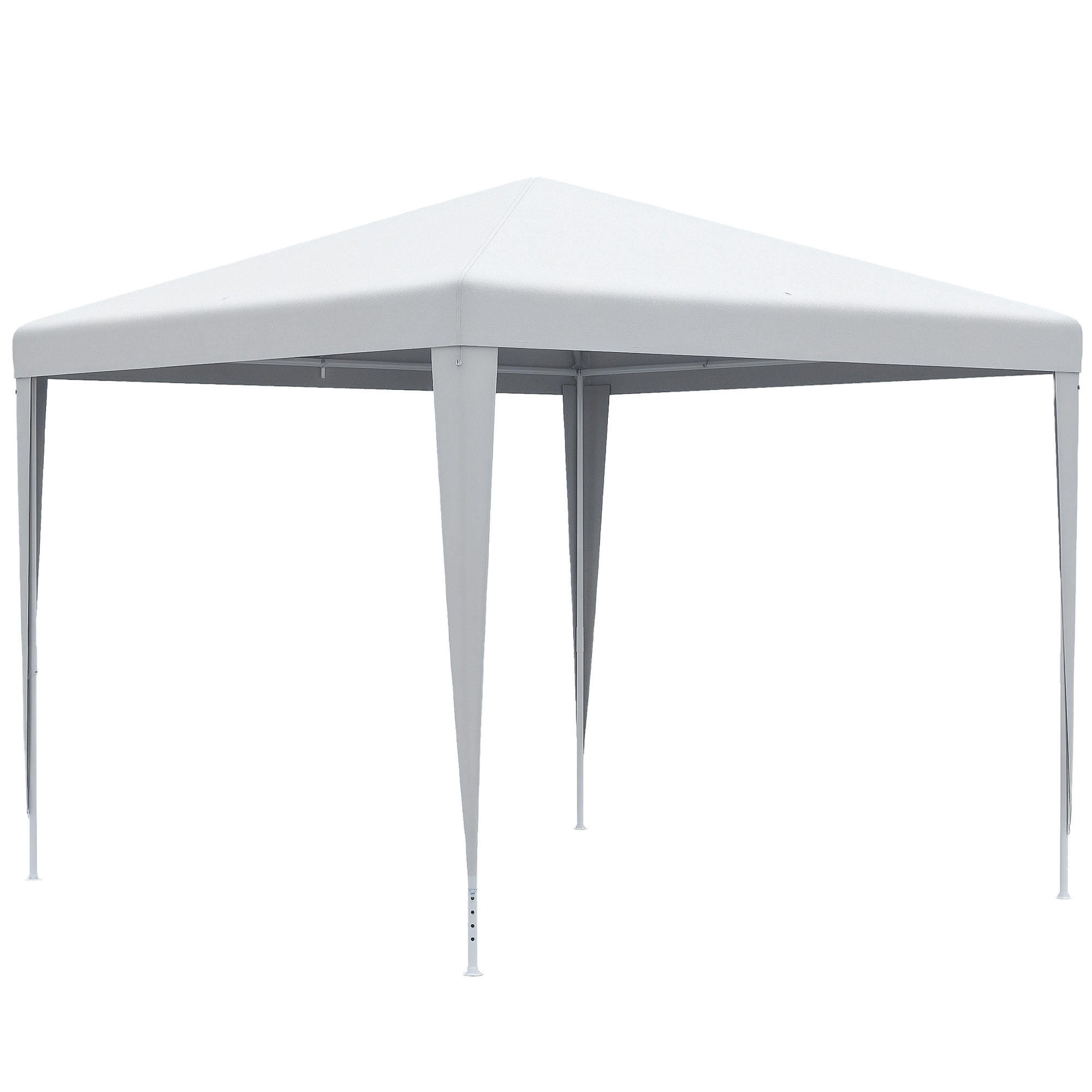 PAVILLON 2,7x2,7m Rechteckig Wasserabweisend Stabil Winterfest Pavillon Partyzelt Gartenzelt Gartenpavillon Festzelt für Camping Garten, Weiß - Weiß, Metall (270/254/270cm)