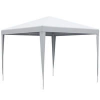 PAVILLON 2,7x2,7m Rechteckig Wasserabweisend Stabil Winterfest Pavillon Partyzelt Gartenzelt Gartenpavillon Festzelt für Camping Garten, Weiß - Weiß, Metall (270/254/270cm)