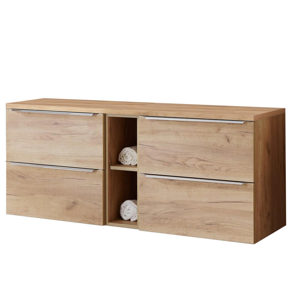 WASCHBECKENSCHRANK Toskana-56 - Braun, Holzwerkstoff (141/60/46cm) - Lomado