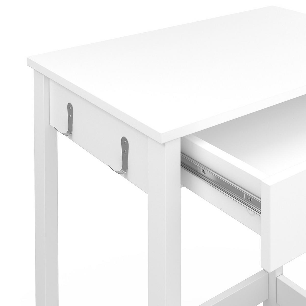 SCHREIBTISCH Surrey Weiß 60 x 40 cm mit Schublade - Weiß, Holzwerkstoff (40/60/76.5cm) - Vicco