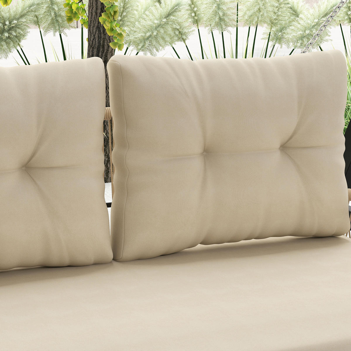 HOLLYWOODSCHAUKELL DE-06728 2-Sitzer, mit Kissen Beige - Beige, Kunststoff/Metall (115/44/66cm) - ComfortXL