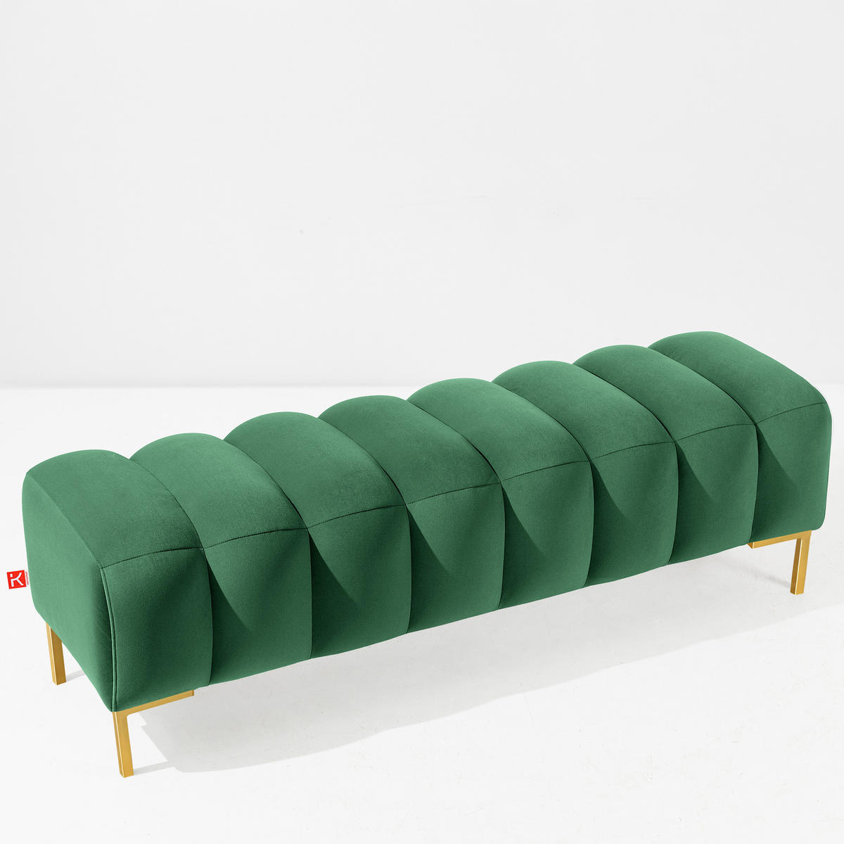 POLSTERBANK PECCO - Dunkelgrün, Holz (50/50/160cm) - KONSIMO®