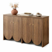 SIDEBOARD in Holzoptik Anrichte mit verstellbaren Einlegeböden für Wohnzimmer und Esszimmer, B147/T40/H80 cm - Walnussfarben, Holzwerkstoff/Metall (147/80/40cm) - STILVORA