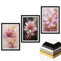 WANDBILDER 3er-Set - 40x60 cm Schwarzer Rahmen - Blumenkompositionen aus Rosen und Weiß - Schwarz, Kunststoff (40/60cm) - ArtPrintCave