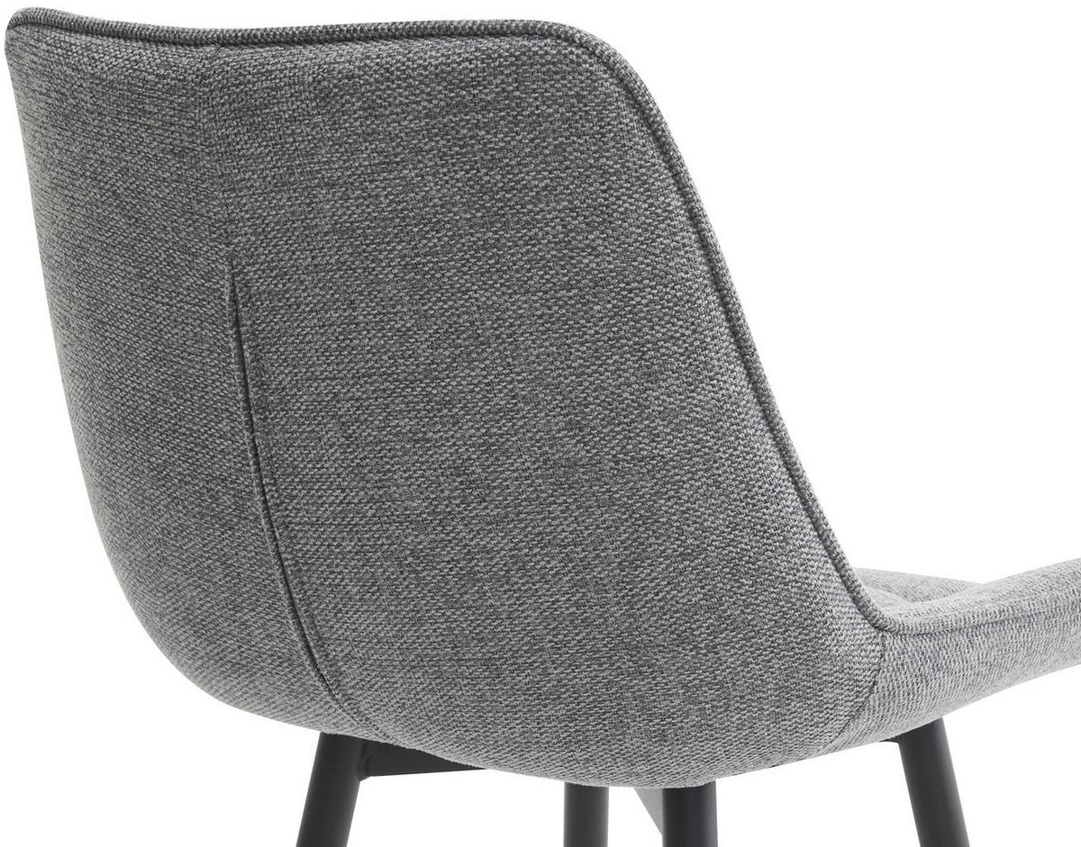BARHOCKER 2er Set Stoff grau - Schwarz/Grau, Textil/Metall (47/106/52cm) - CLP