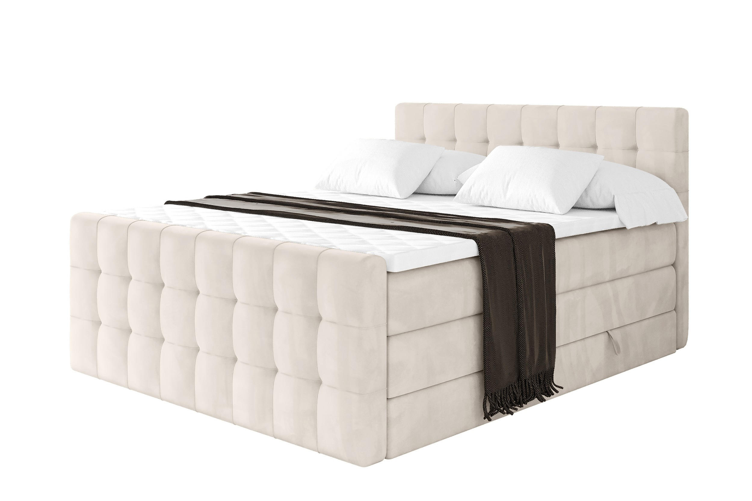Altdecor Boxspringbett Greige 123x200 cm