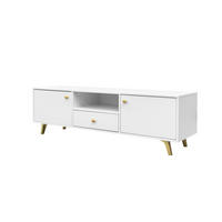 LOWBOARD GALIO 160/47,5/41 cm, Weiß - Weiß, Holzwerkstoff (160/47.5/41cm) - MASSENO