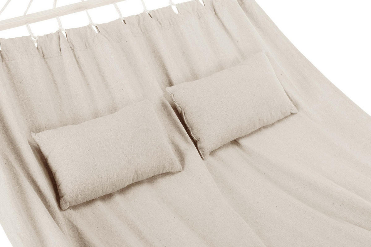 HÄNGEMATTE 200/150 cm, bis 200 kg, für 2 Personen - Beige, Textil (200/1/150cm) - Outtec