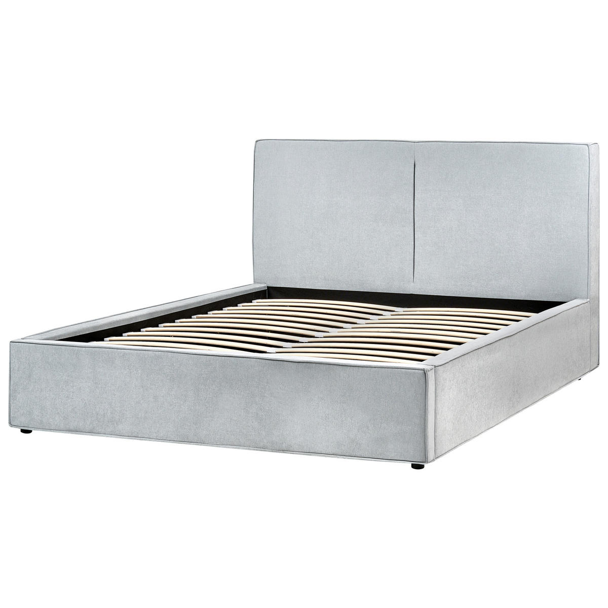 BETT mit Stauraum 160/200 cm Hellblau Moissac - Blau/Schwarz, Textil (160/200cm) - Beliani