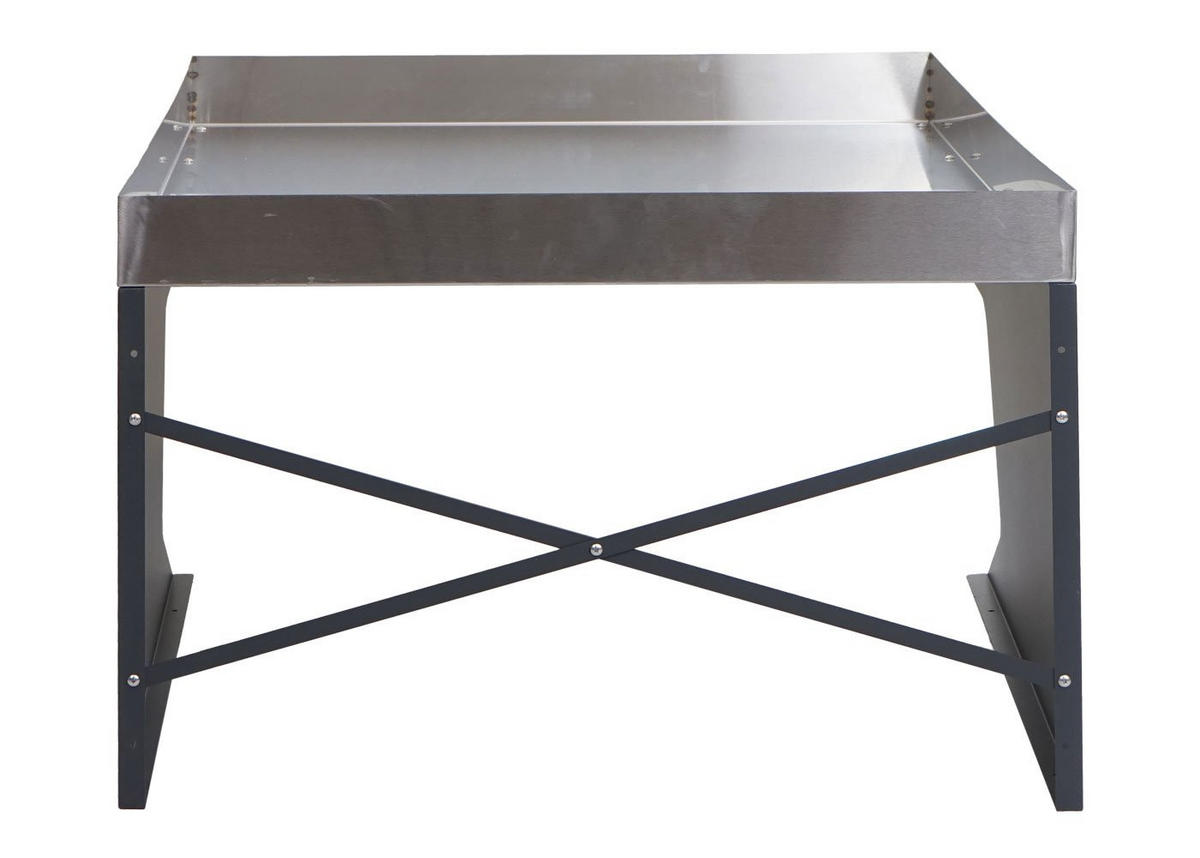 MÄHROBOTER-GARAGE XL mit Pflanzkasten 47x70x100cm Metall Edelstahl - Anthrazit, Metall (70/47/100cm) - PROREGAL