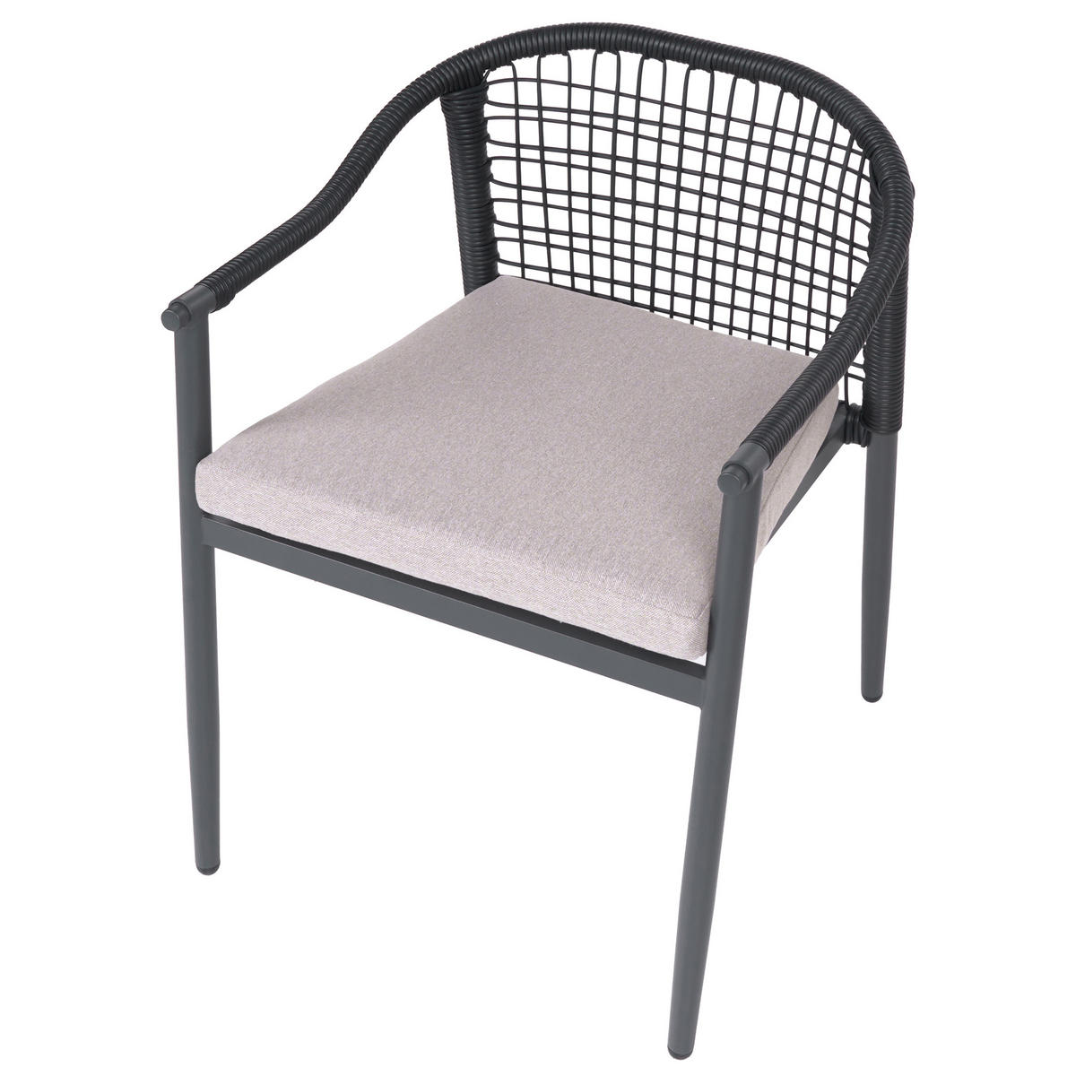 STUHL 4er-Set und Sitzkissen Metall Schwarz Ozzero - Schwarz, Metall (55/76/60cm) - Beliani