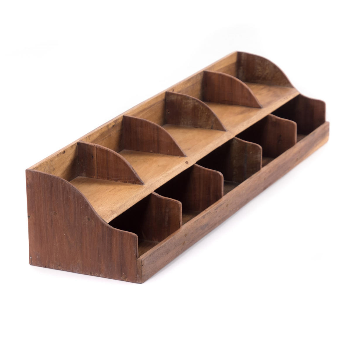 ORGANIZER Storage 100 Mahagoni Massivholz, 10 Fächer naturfarben - Naturfarben, Holz (25/100/20cm) - DESIGN DELIGHTS