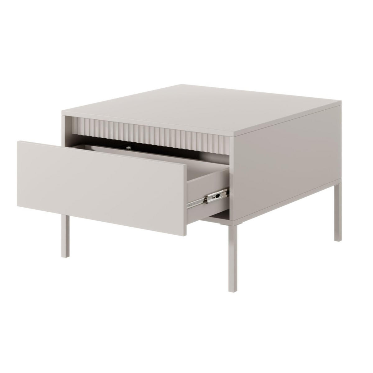 COUCHTISCH Falsetto in Beige mit Schublade 68x68 cm - Beige, Holzwerkstoff/Metall (68/68/48.4cm) - Selsey