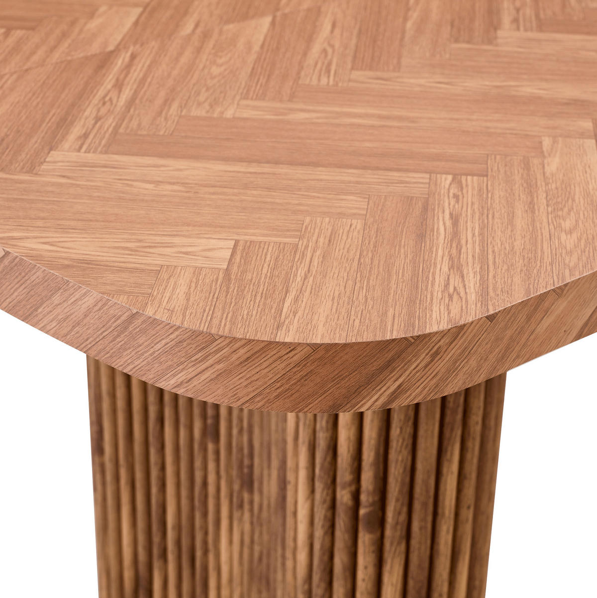 ESSTISCH 180/90/76 cm nussbaumfarben aus MDF mit bogenförmigem Säulengestell - Braun, Holzwerkstoff (180/90/76cm) - OKWISH