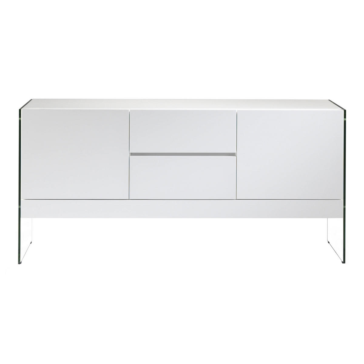 SIDEBOARD Glas Weiß 180/45/85 cm - Transparent/Weiß, Glas/Holz (180/85/45cm) - ANGEL CERDA