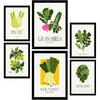POSTER Set Mit 6 Lebensmittel Und Ernährungs Grünes Gemüse Natur Und Botanikdrucke Für Innenarchitektur A3 & A4 Schwarzer Rahmen - Schwarz, Papier (29/3cm) - Nacnic