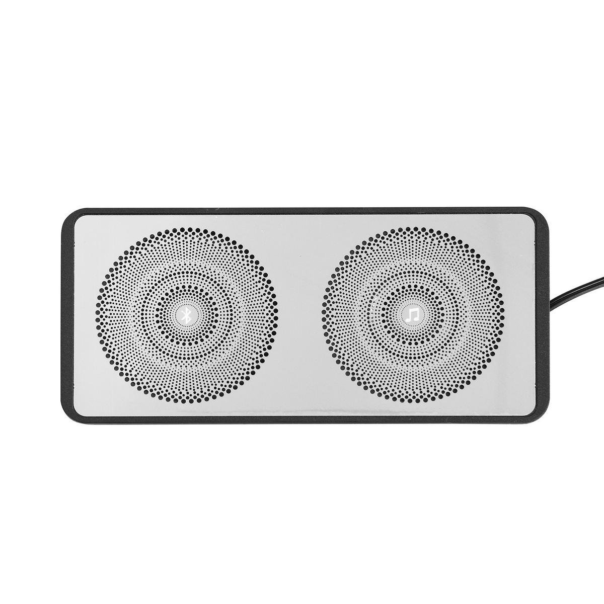 POLSTERBETT aus MDF 160x200 cm Weiß mit Bluetooth-Lautsprechern, USB-A/USB-C, LED-Lichtleiste und 2 Nachttischen - Weiß, Holzwerkstoff (160/200cm) - Modfu