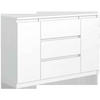 KOMMODE NUDO 120/78,5/39cm mit 3 Schubladen 2 Türen Weiß - Weiß, Holzwerkstoff (120/78.5/39cm) - MASSENO