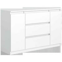 KOMMODE NUDO 138,5/78,2/39cm mit 3 Schubladen 2 Türen Weiß - Weiß, Holzwerkstoff (138.5/78.2/39cm) - MASSENO