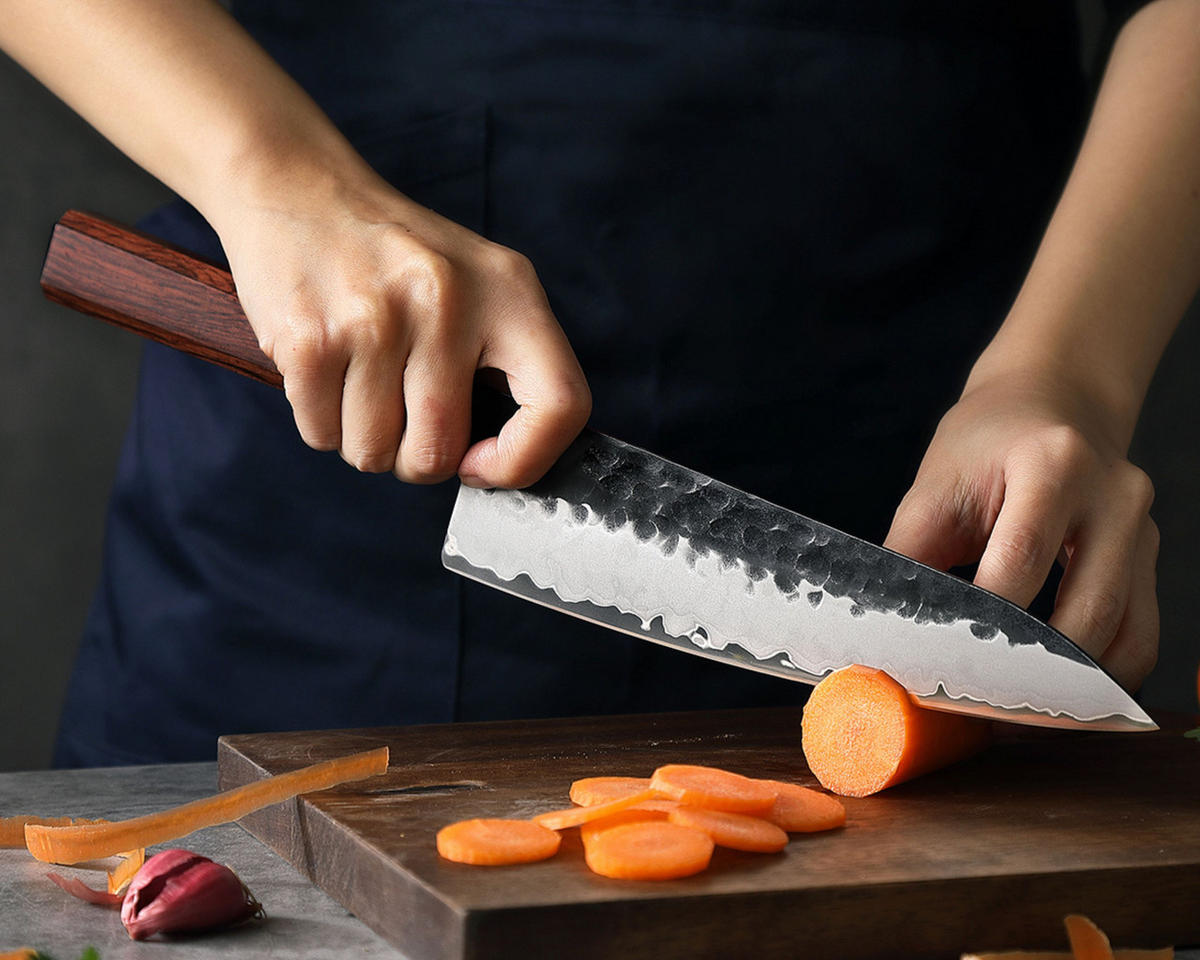 CHEFMESSER 21,5 cm - Braun, Holz/Metall (36cm) - Wakoli