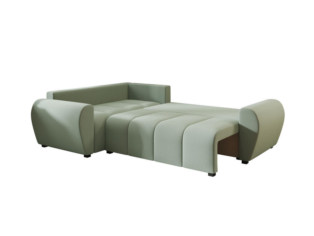 ECKSOFA MOLISA L PLUS Cosmic 16 Rechts mit Schlaffunktion - Hellgrün, Textil (235/175cm) - Bedante
