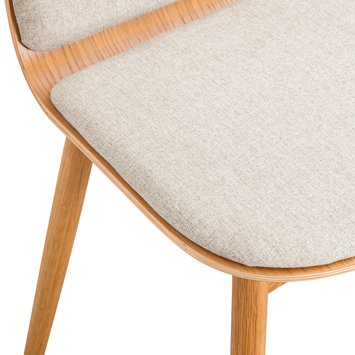 POLSTERSTUHL - 2er-Set - Beige, Holz (43/82/46cm) - home24