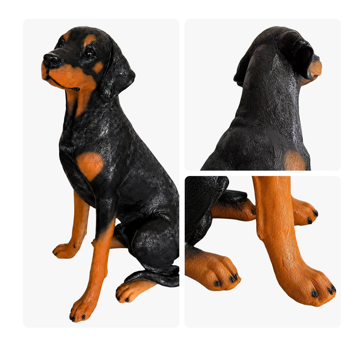 ZAHRADNÍ dekor – pes XXL - černá, plast (39/83/52cm) - Relaxdays