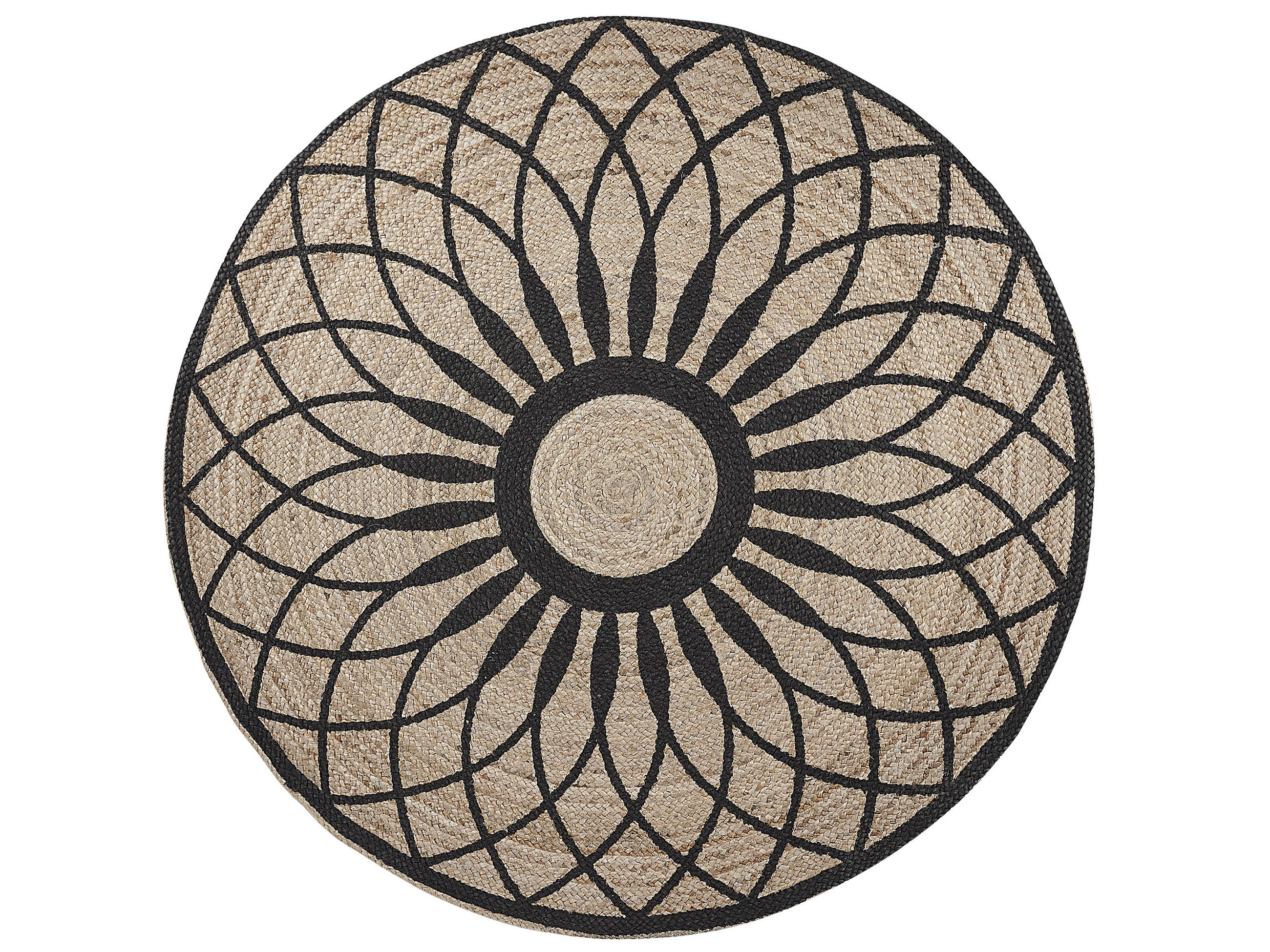 TEPPICH geflochten Kullar 140/140 cm - Beige, Naturmaterialen (140/140cm) - Beliani