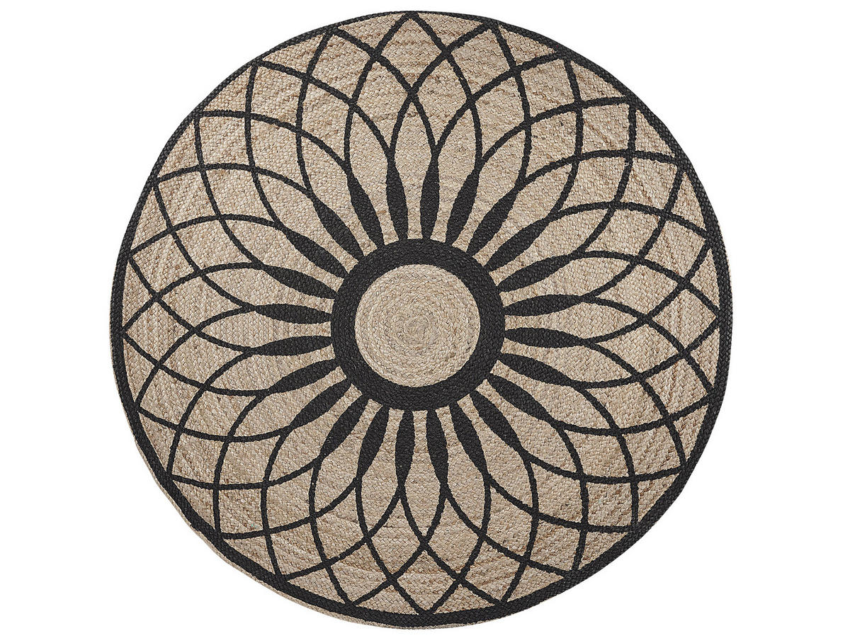 TEPPICH geflochten Kullar 140/140 cm - Beige, Naturmaterialien (140/140cm) - Beliani