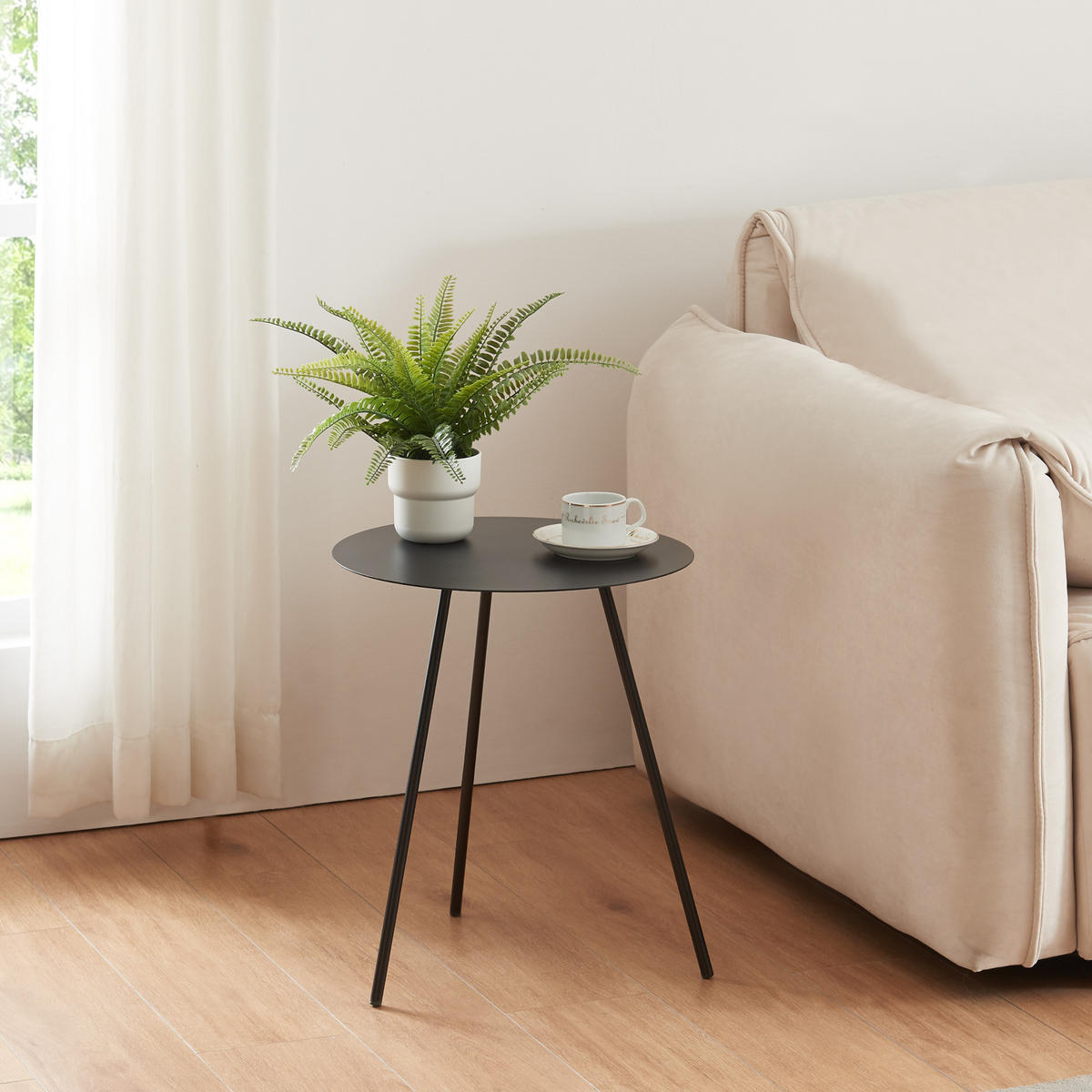 BEISTELLTISCH Sula - Schwarz, Metall (40/40/45cm) - [en.casa]
