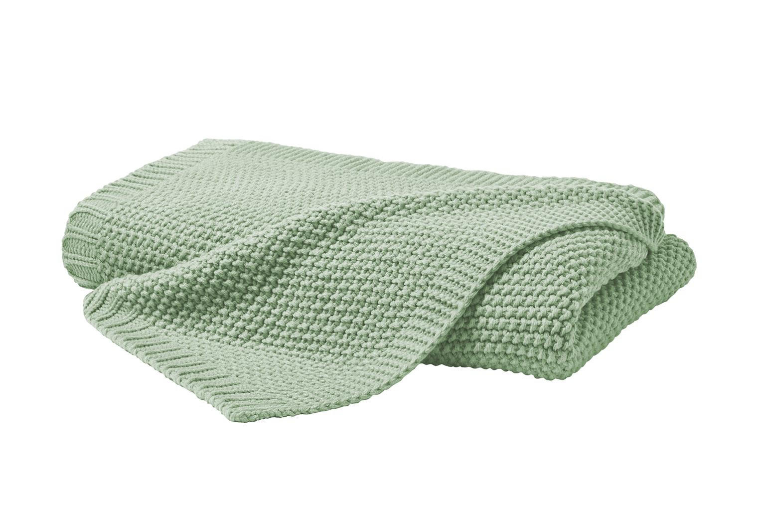STRICKDECKE 130x170 cm, Kuscheldecke aus 100% Polyacryl, Flauschige Wohnzimmer Wohndecke für Sofa, Bett, Couch - Salbei Grün - Grün, Textil (130/170cm) - Carpe Sonno
