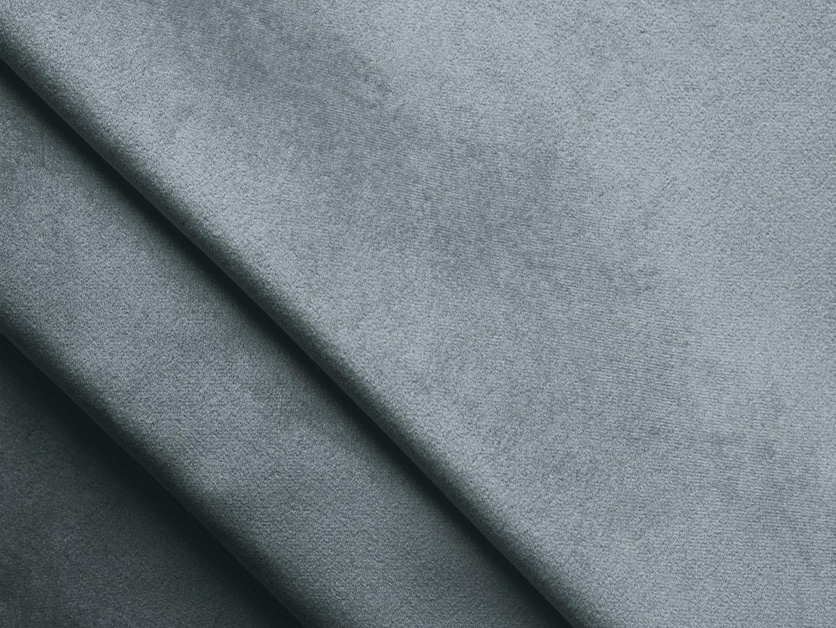POUF Samt Stoff Blau - Schwarz/Hellblau, Holzwerkstoff/Kunststoff (75/37/75cm) - Makamii