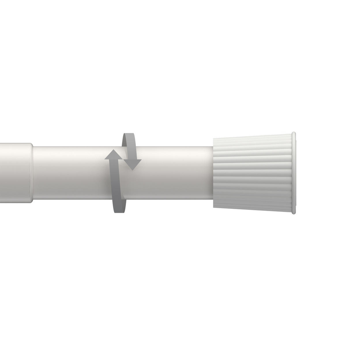 SPANNSTANGE/DUSCHVORHANGSTANGE Serrofix 80-130 cm, 26/23 mm Ø Weiß - Weiß, Kunststoff/Metall (130cm) - INTERDECO