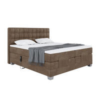BOXSPRINGBETT Edison - Silberfarben/Braun, Textil (180/200cm) - Meblini