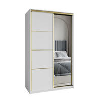 SCHWEBETÜRENSCHRANK VARO 120/205/60 cm 2-türig mit Spiegel Weiß - Weiß, Holzwerkstoff (120/205/60cm) - MASSENO
