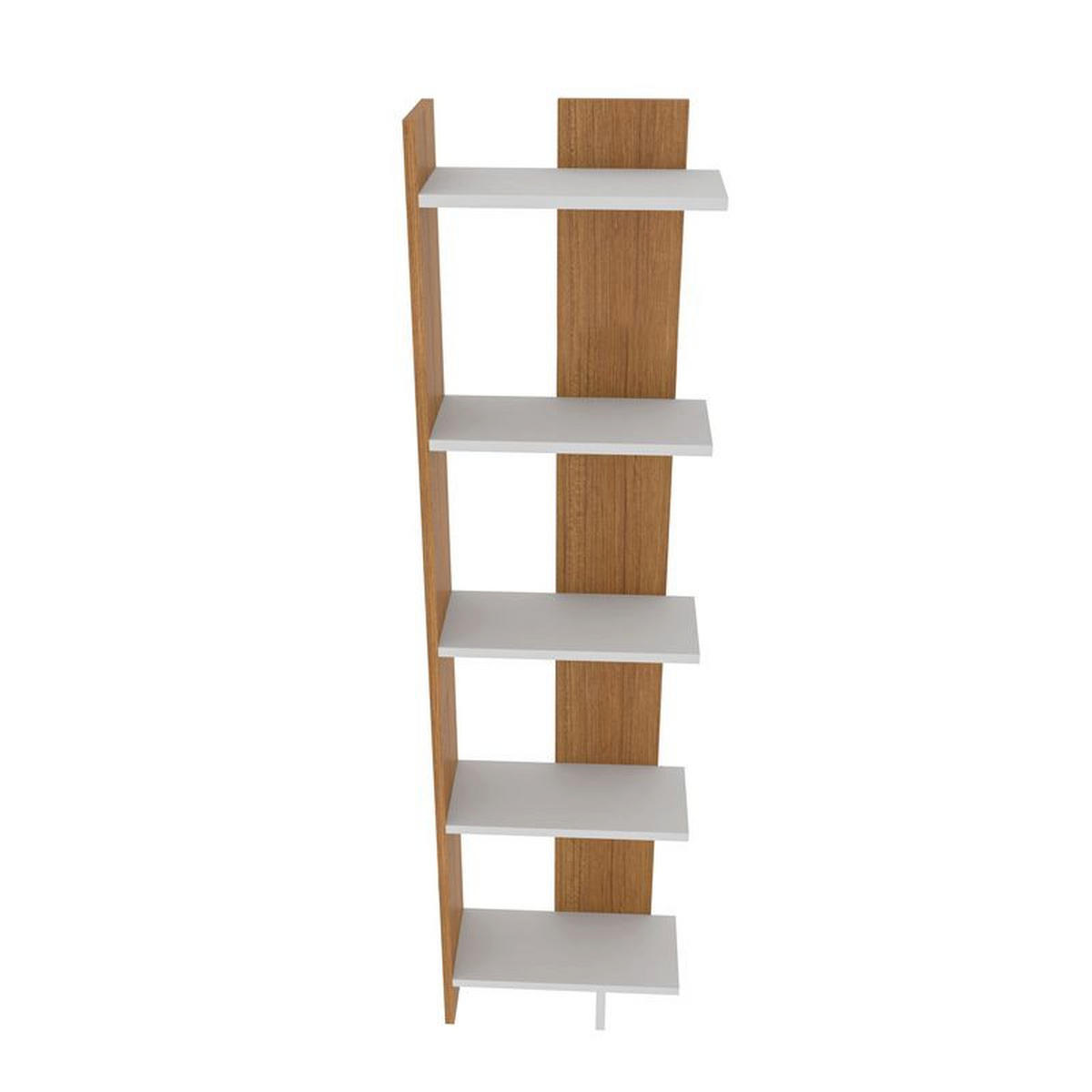 ECKREGAL Alis Weiß Teak - Weiß/Teakfarben, Holzwerkstoff (45/180/21.6cm) - Decorotika