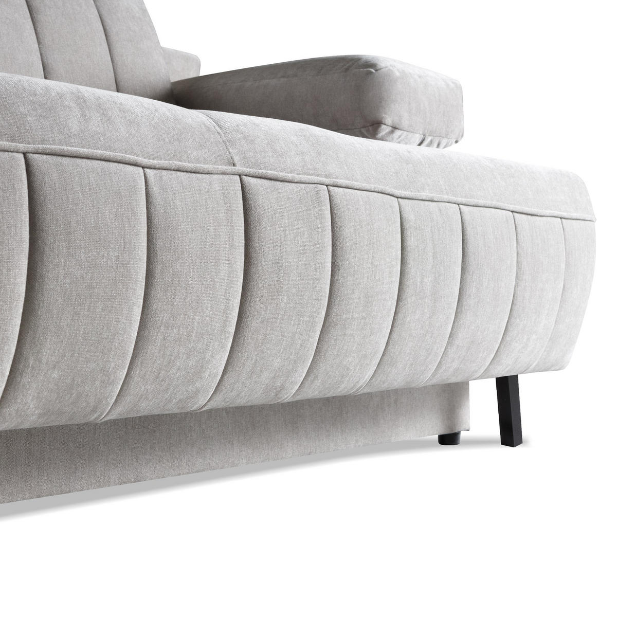 SCHLAFSOFA Aruna, Hellgrau - Hellgrau, Textil/Metall (200/90/98cm) - Bettso