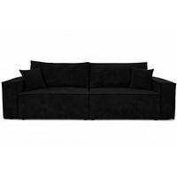 SOFA Mit Schlaffunktion Und Bettkasten, Cordstoff Poso, Schwarz, BEST SCORNER - Schwarz, Holz (245/83/90cm) - Kaiser Möbel