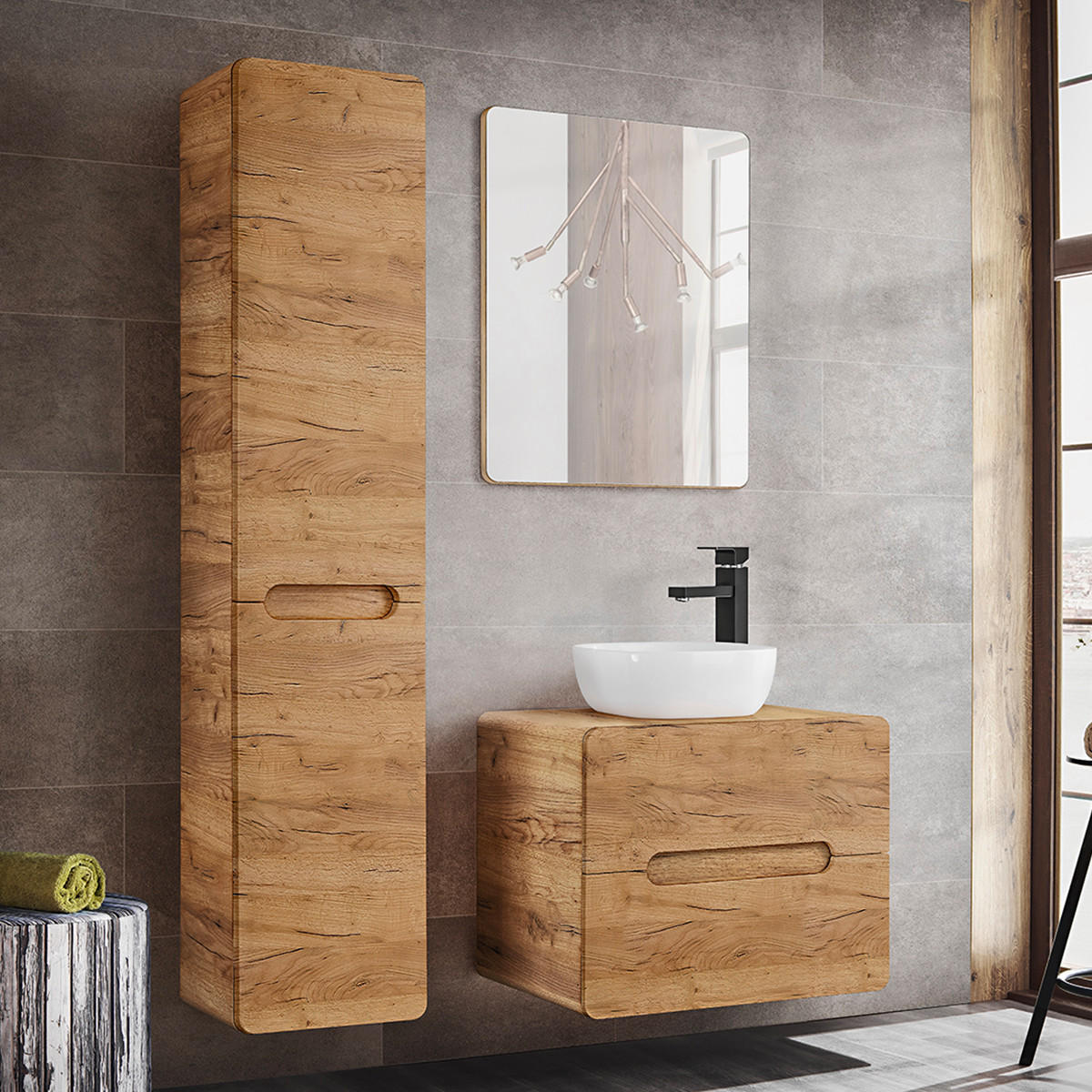 WASCHTISCH 60cm Arun Holz - Braun, Holzwerkstoff (60/53/46cm) - Petits-meubles