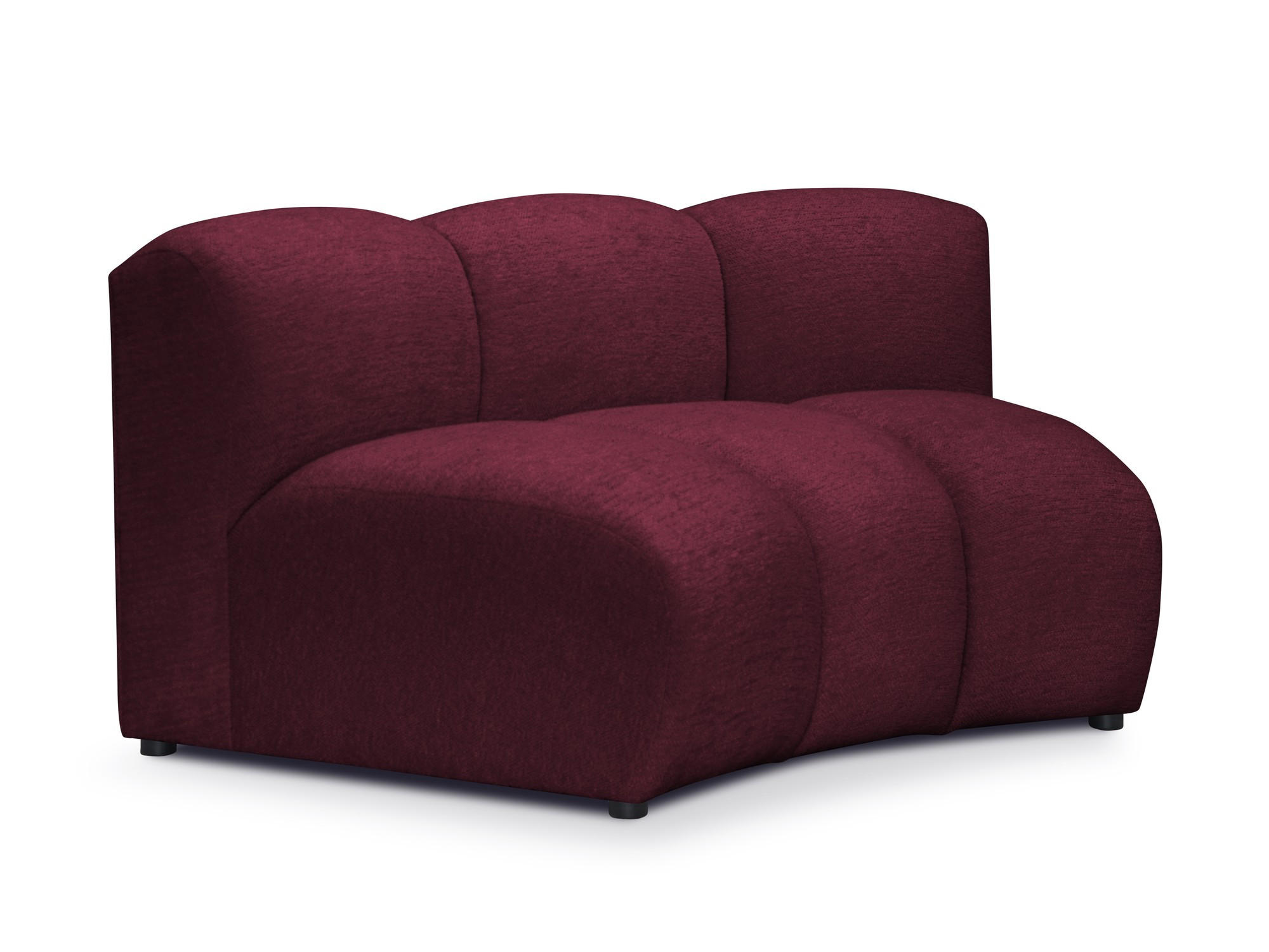 SOFAELEMENT Chenille Stoff Rot - Bordeaux/Schwarz, Holzwerkstoff/Kunststoff (147/70/89cm) - Makamii