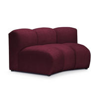 SOFAELEMENT Chenille Stoff Rot - Bordeaux/Schwarz, Holzwerkstoff/Kunststoff (147/70/89cm) - Makamii