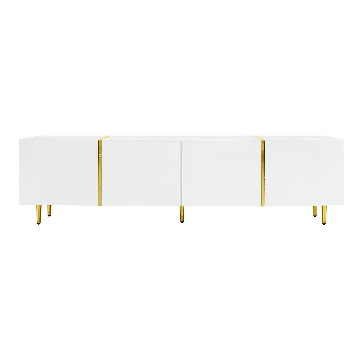 TV-SCHRANK mit 4 Türen 170 cm MDF Weiß Hochglanz - Weiß, Holzwerkstoff (35/46/170cm) - Beauniv